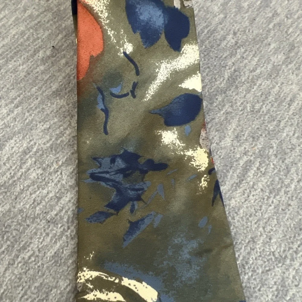 Carlo Palazzi Italian Silk Tie Watercolor Floral Abstract Vintage Career Formal